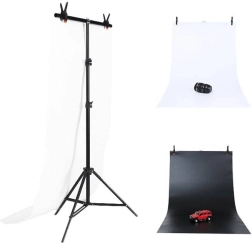 Fotoatelier ondersteuning Puluz 70x200 cm met 2 achtergronden