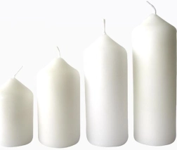 Adventkaarsen PROVENCE, diameter 4 cm, witte set in 4 hoogtes