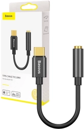 Baseus USB‑C naar 3,5mm audio-adapter – zwart