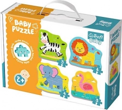 Baby puzzel Dieren op safari 4-in-1 (3–6 stukjes) TREFL