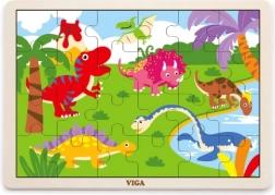 Houten puzzel dinosaurussen 24 stukjes