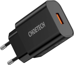 Netlader voor stopcontact Choetech 18W USB-A zwart