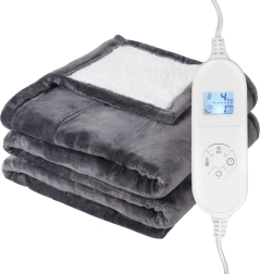 Dubbelzijdige elektrische deken 160 × 180 cm met afstandsbediening en temperatuurregeling