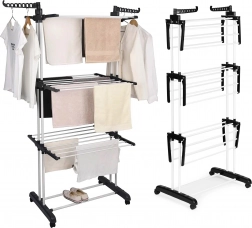 Verticale wasdroogrek met wieltjes, opvouwbaar, ModernHome