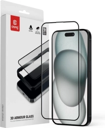 3D gehard glas 9H Full Glue voor iPhone 16 / iPhone 15 met installatieraam