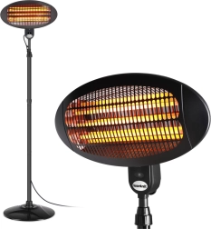 Vrijstaande en hangende infrarood terrasverwarmer Bauerkraft 2000 W