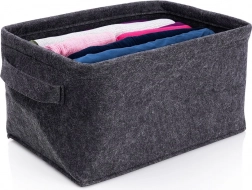 Opvouwbare vilten opbergmand 36 × 27 × 20 cm, zwart
