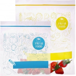 Zakjes met rits voor voedsel 20× 1,2 l + 20× 2,5 l, 40 st.