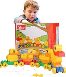 bouwset eendenfamilie aan een touwtje (28 stukken)