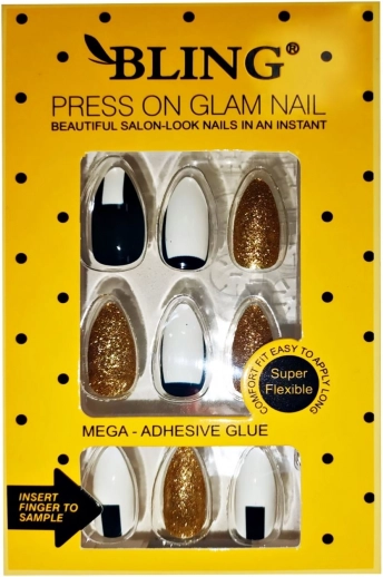 Kunstnagels, Tips BLING (24 stuks) - glamour, design VII