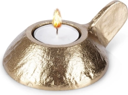 Gouden aluminium theelichthouder Home Styling Collection