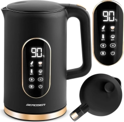 Elektrische waterkoker 1,7 l zwart‑goud met touchscreen BERDSEN