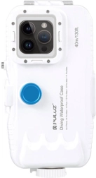 Kunststof waterdichte behuizing PULUZ voor iPhone 15 Plus, 15 Pro Max, 14 Plus, 14 Pro Max, 13 Pro Max, 12 Pro Max en 11 Pro Max – wit