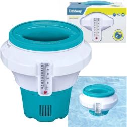 Drijvende chemiedispenser voor zwembadwater met thermometer