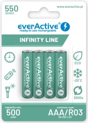 Accu’s AAA R03 550 mAh – ready to use Infinity Line (4 stuks)
