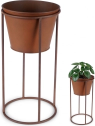 Metalen plantenbak op standaard 41 cm in roestdecor