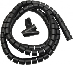 Organizer – spiraalvormige kabelhoes 25 mm × 2 m MACLEAN MCTV-676 B, zwart