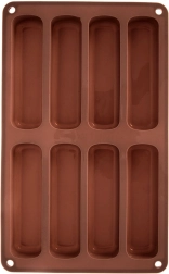 Siliconen bakvorm voor lange vingers bruin 28 × 17 × 2 cm
