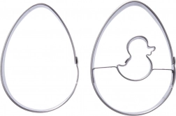 Set uitsteekvormpjes ei van roestvrij staal 5,5 cm, 2 stuks