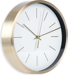Wandklok met gouden lijst 25 cm – Wit met goud