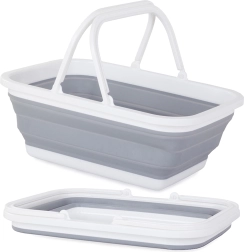 Inklapbare siliconen boodschappenmand met handgrepen 9 l