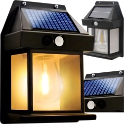 Zonne-LED wandlamp met bewegingssensor, warm wit 3000K, IP44