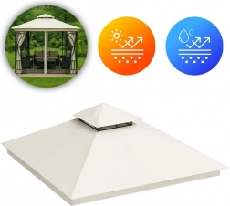 Vervangend dak voor tuinpaviljoen 3x3 m waterdicht met ventilatieopening Beige MultiGarden