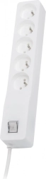 Overspanningsstekkerdoos Lestar ZX 510, 5 stopcontacten, 1,5 m, wit