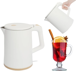 Reis-waterkoker draadloos 1,2 l met draaivoet, wit