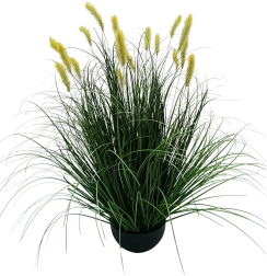 Kunstgras Pennisetum in pot, geel, 70 cm