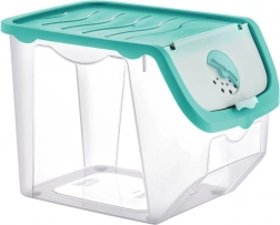 Kunststof box voor fruit en groenten met deksel 12 l, turkoois