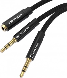 Audio kabel mini-jack 3,5 mm vrouwelijk naar 2x mini-jack 3,5 mm mannelijk Vention BBLBAB 0,6 m (zwart)