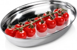 Stalen ovale diepe serveerschaal 25,5 × 18 cm