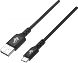 Zwarte siliconen USB-USB C-kabel 1m Quick Charge