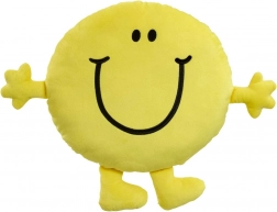 Pluche kussen MR. HAPPY – grote gele glimlachende kussen