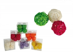 Set decoratieve rattan ballen – Oranje