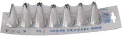Set banketbakkersspuitmondjes, 7 stuks, vertind metaal