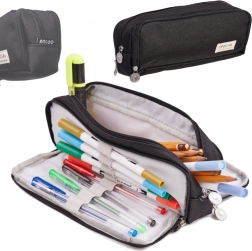 Schooletui met drie compartimenten 3-in-1 – zwart