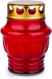 Begrafeniskaars in glas Provence rood 24 uur