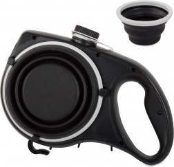 Hondenriem met geïntegreerde inklapbare kom