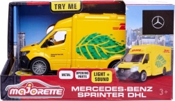 Metalen modelbestelwagen MERCEDES-BENZ DHL Majorette Grand 12,5 cm met licht en geluid