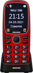 Seniorenmobiel Mescomp Edgar Elegant 4G, rood