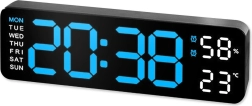 RENEW FORCE elektronische XXL LED-wekker met thermometer en hygrometer