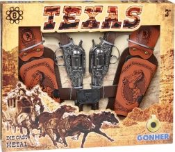 Gonher cowboyset – 2 metalen revolvers met holsters voor 8-schots ringcaps