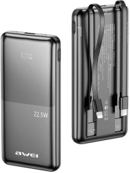 Powerbank AWEI P76K 10000 mAh met snel opladen 22,5 W en 4 uitgangen