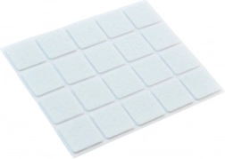Zelfklevende viltpads voor meubels 20 stuks, wit 25 × 25 mm