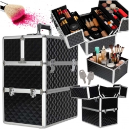 XXL make-up koffer 3D – uitschuifbare make-up organizer met slot