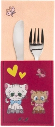 Besteketui voor kinderen Katje 21 × 9 cm