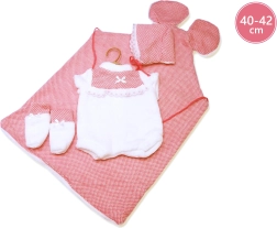 Llorens outfit voor pop New Born 40–42 cm, 3-delige set met matje met oortjes