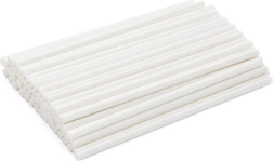 Papieren stokjes voor lolly's en cake pops, wit, 11,5 cm - 50 stuks